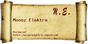 Moosz Elektra névjegykártya